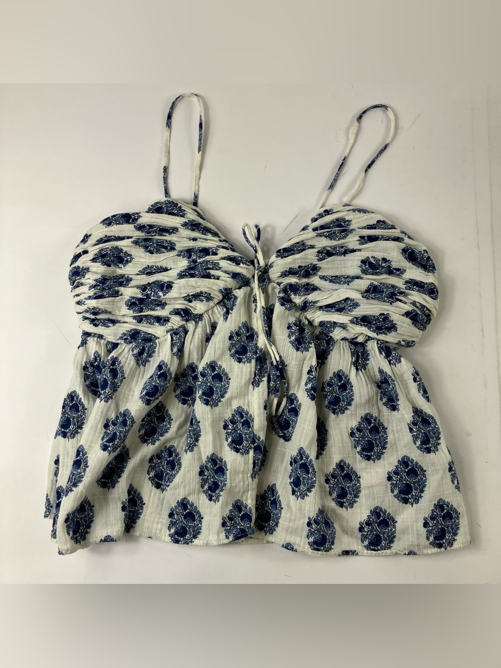 J. Crew Gathered Lurex® Gauze Camisole in Gathered Floral Block Print